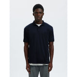 Selected Short Sleeved Polo Shirt In Sky Captain
