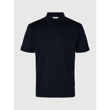 Selected Short Sleeved Polo Shirt In Sky Captain