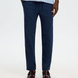 Selected Slim Tapered Linen Blend Trousers In Dark Sapphire
