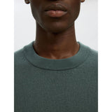 Selected Tray Brushed Merino Wool Pullover In Deep Forest
