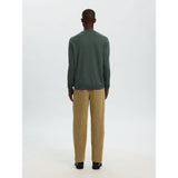 Selected Tray Brushed Merino Wool Pullover In Deep Forest
