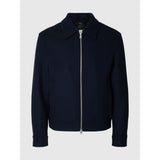 Selected Wool Blend Short Jacket In Sky Captain
