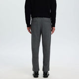 Selected Wool Blend Tapered Trousers In Dark Grey