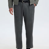 Selected Wool Blend Tapered Trousers In Dark Grey