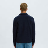 Selected Wool Cardigan In Sky Captain