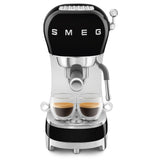 Smeg 50's Style Espresso Coffee Machine with Steam Wand In Black