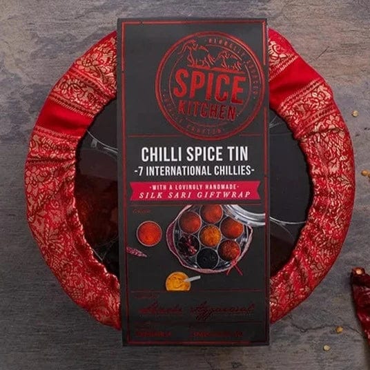 Spice Kitchen Chilli Spice Tin with Silk Sari Wrap