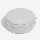 Stackers Round Zipped Travel Jewellery Box In Pebble Grey