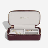 Stackers Medium Zipped Travel Jewellery Box In Burgundy
