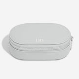 Stackers Oval Zipped Travel Jewellery Box In Pebble Grey