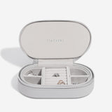 Stackers Oval Zipped Travel Jewellery Box In Pebble Grey