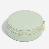 Stackers Round Zipped Travel Jewellery Box In Sage Green