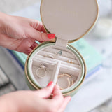 Stackers Round Zipped Travel Jewellery Box In Sage Green