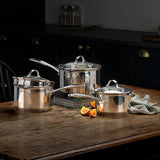 Stellar Profile 3-Piece Draining Saucepan Set