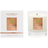 Stoneglow Apple & Bergamot Medium Natural Wax Candle