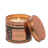 Stoneglow Luna Scented Candle Tin Sandalwood & Patchouli