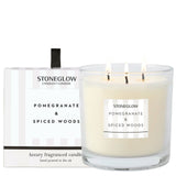Stoneglow Modern Classics Pomegranate & Spiced Woods 3-Wick Scented Candle 760g