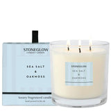 Stoneglow Modern Classics Sea Salt & Oakmoss Scented 3-Wick Scented Candle 760g