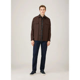 Sunspel Button Down Flannel Shirt In Bark Check