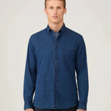 Sunspel Button Down Twill Shirt In Indigo
