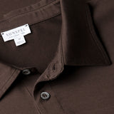 Sunspel Classic Jersey Polo Shirt In Dark Chocolate