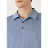 Sunspel Classic Jersey Polo Shirt In Vintage Blue