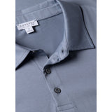 Sunspel Classic Jersey Polo Shirt In Vintage Blue