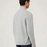 Sunspel Half Zip Loopback Sweatshirt In Grey Melange