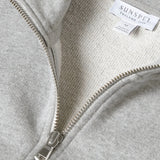Sunspel Half Zip Loopback Sweatshirt In Grey Melange