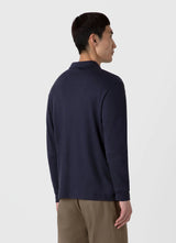 Sunspel Heavyweight Rugby Polo Shirt in Navy