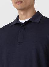 Sunspel Heavyweight Rugby Polo Shirt in Navy