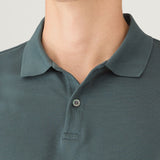 Sunspel Long Sleeve Piqué Polo Shirt In Dark Petrol