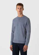 Sunspel Loopback Sweatshirt in Navy Twist
