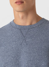 Sunspel Loopback Sweatshirt in Navy Twist