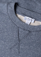 Sunspel Loopback Sweatshirt in Navy Twist