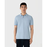 Sunspel Piqué Polo Shirt In Blue Mist