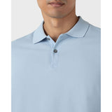 Sunspel Piqué Polo Shirt In Blue Mist