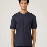 Sunspel Relaxed Fit Heavyweight T‑Shirt In Navy
