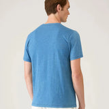 Sunspel Riviera Midweight T‑Shirt In Mid Indigo Wash