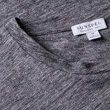 Sunspel Riviera Midweight T‑Shirt in Navy Twist