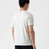 Sunspel Riviera Midweight T-Shirt in White Melange