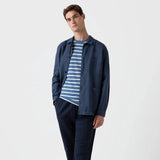 Sunspel Short Sleeve Classic T‑shirt Bluestone/Ecru Breton Stripe