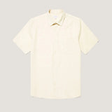 Sunspel Short Sleeve Cotton Linen Shirt In Ecru