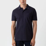 Sunspel Short Sleeve Riviera Polo Shirt Navy
