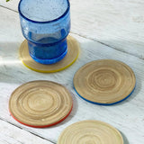 Sur La Table Colour Me Happy Bamboo Round Coasters, Set of 4