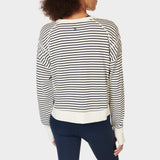 Sweaty Betty After Class Crop Sweatshirt In White Stripe