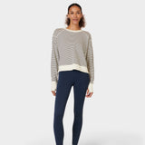 Sweaty Betty After Class Crop Sweatshirt In White Stripe