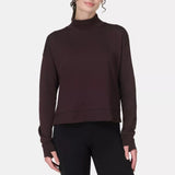 Sweaty Betty After Class Funnel Neck Sweatshirt in Sable Brown
