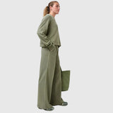 Sweaty Betty After Class Piped Wide Leg Trouser In Bracken Green