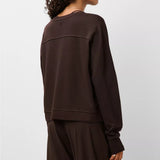 Sweaty Betty After Class Seam Detail Crop Sweatshirt In Espresso Brown